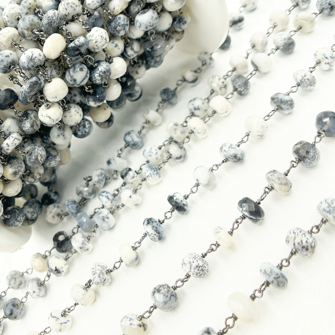 Dendrite Opal Oxidized Wire Chain.