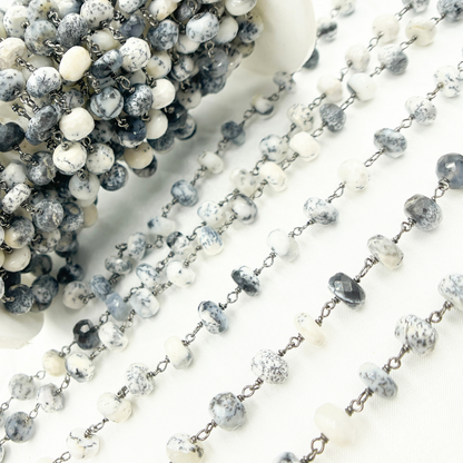 Dendrite Opal Oxidized Wire Chain.
