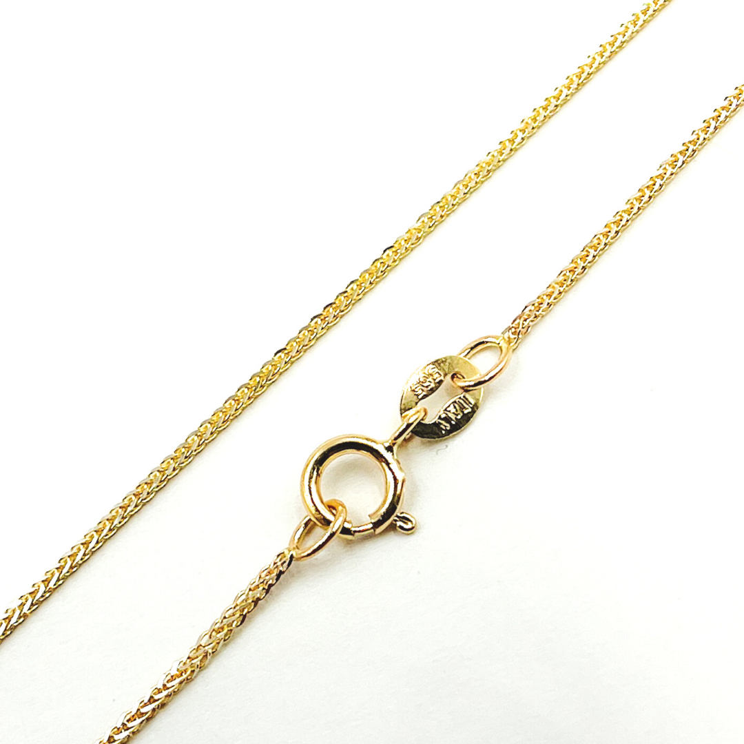 14K Solid Gold Wheat Necklace. 174