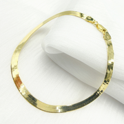 14K Solid Gold Dainty Herringbone Bracelet.