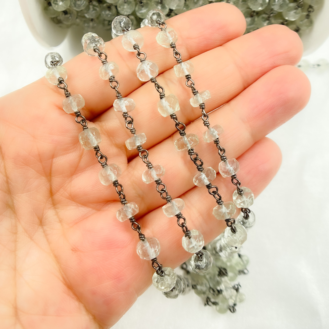 Green Amethyst Oxidized Wire Chain