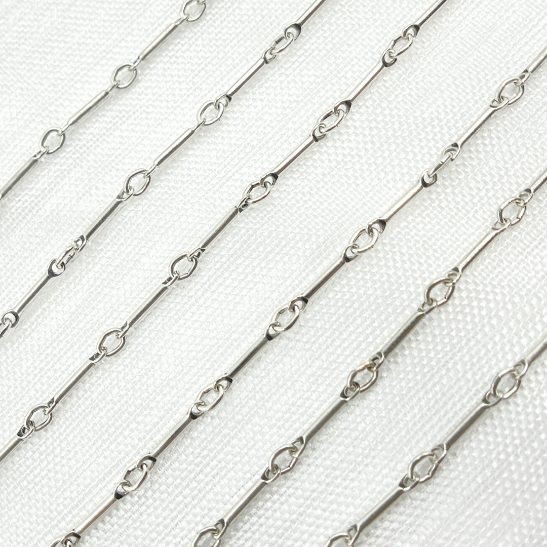 567OX. Oxidized Sterling Silver Fancy Bar Chain