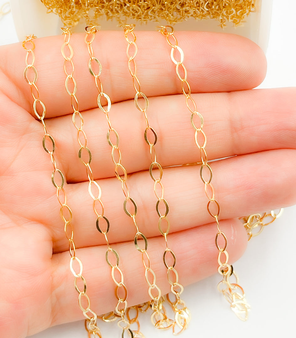 14k Gold Filled Oval 5x3 mm Link Chain. 1091FGF