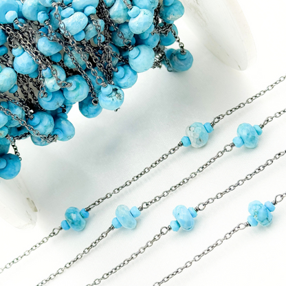 Turquoise Oxidized Connected Wire Chain.