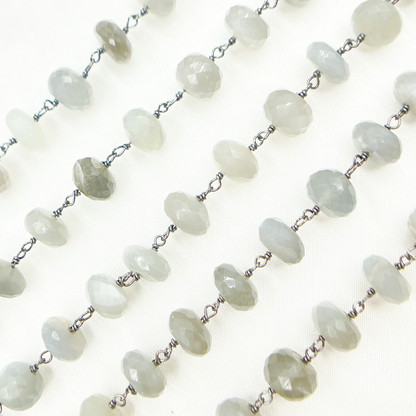 Grey Moonstone Oxidized Wire Chain