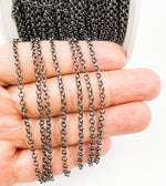 Load image into Gallery viewer, Black Rhodium 925 Sterling Silver Rolo Link Chain. BR13
