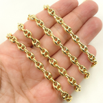 Load image into Gallery viewer, Gold Plated 925 Sterling Silver Puff Marina Link Chain. V24GP
