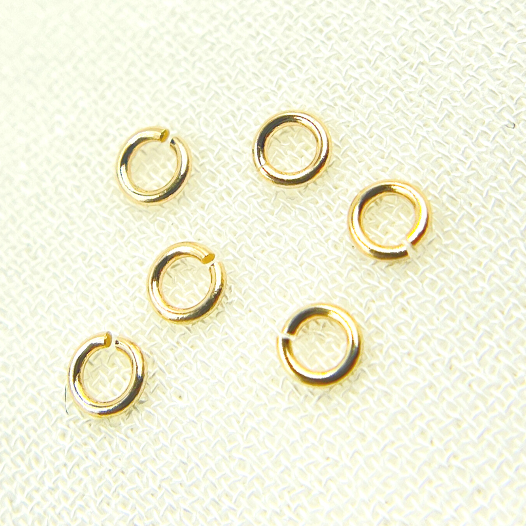 14K Solid Yellow Gold Open Jump Ring 26ga - 3mm