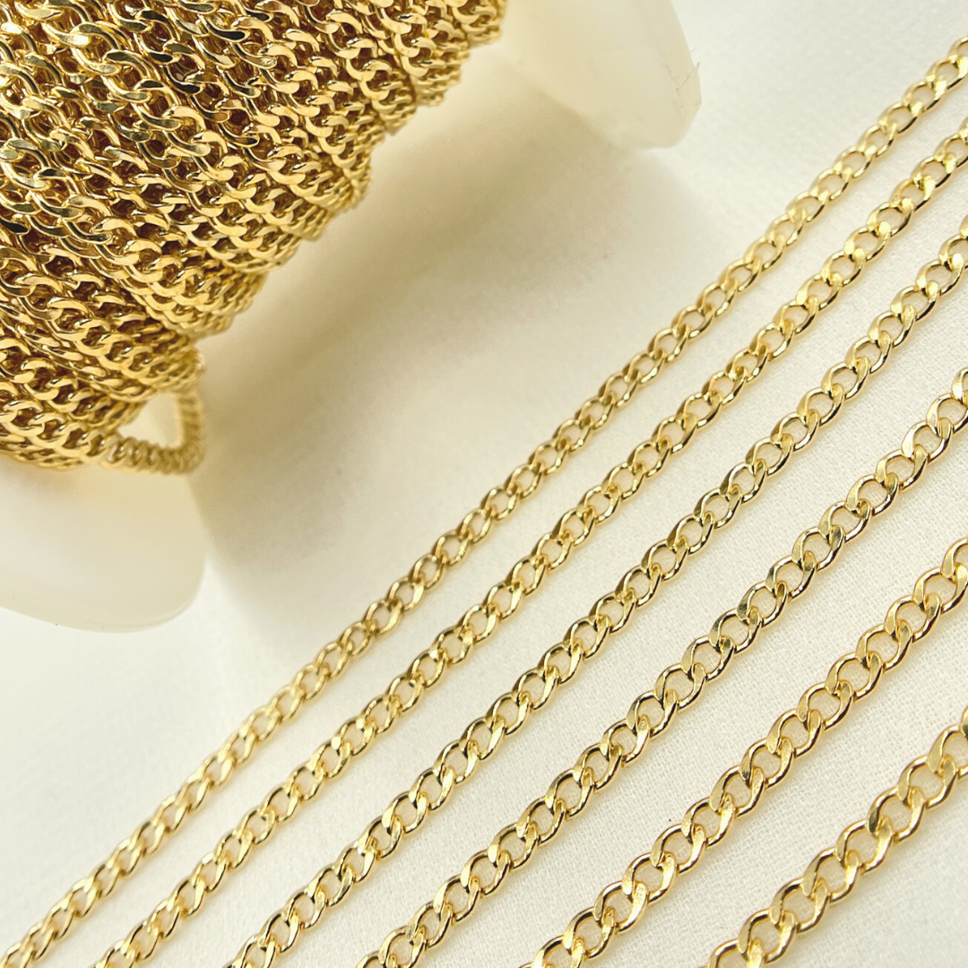 14K Gold Filled Flat Curb Link Chain. 2810CHRGF