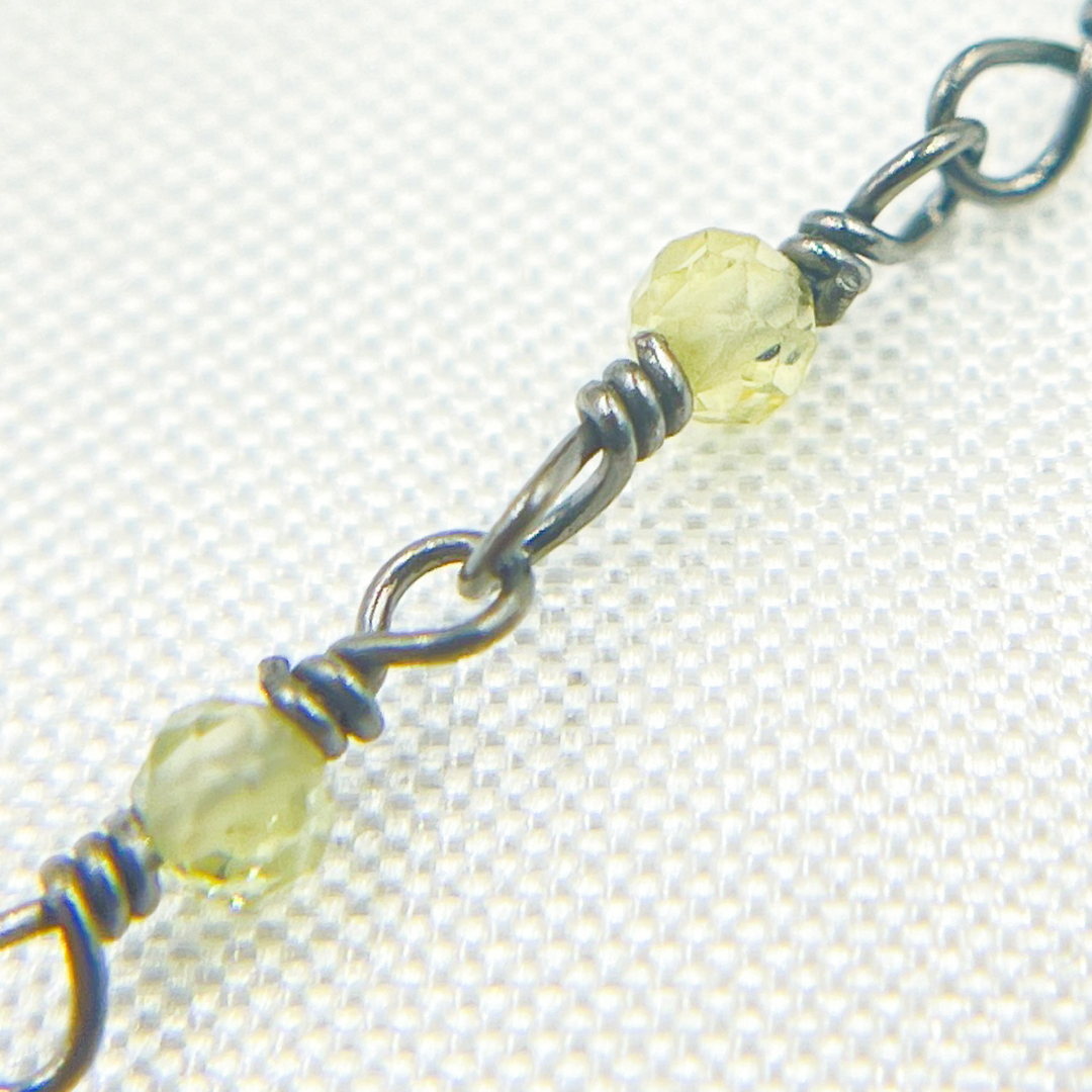Multi Sapphire Oxidized Wire Chain.