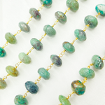 Load image into Gallery viewer, Chrysocolla Gold Plated Wire Chain. CSO9
