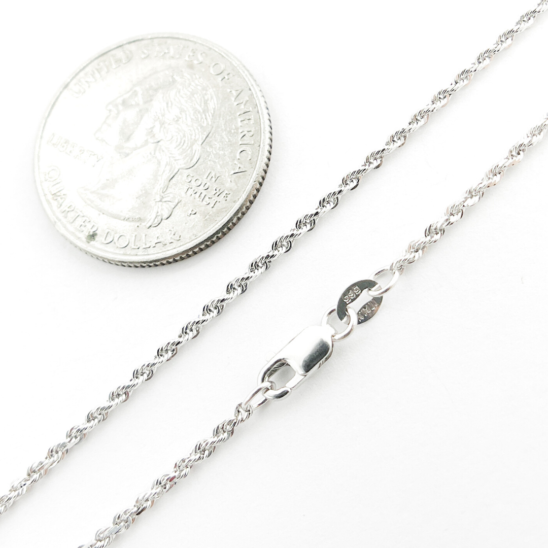 14K Solid White Gold Rope Chain