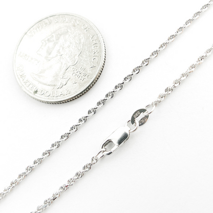 14K Solid White Gold Rope Chain