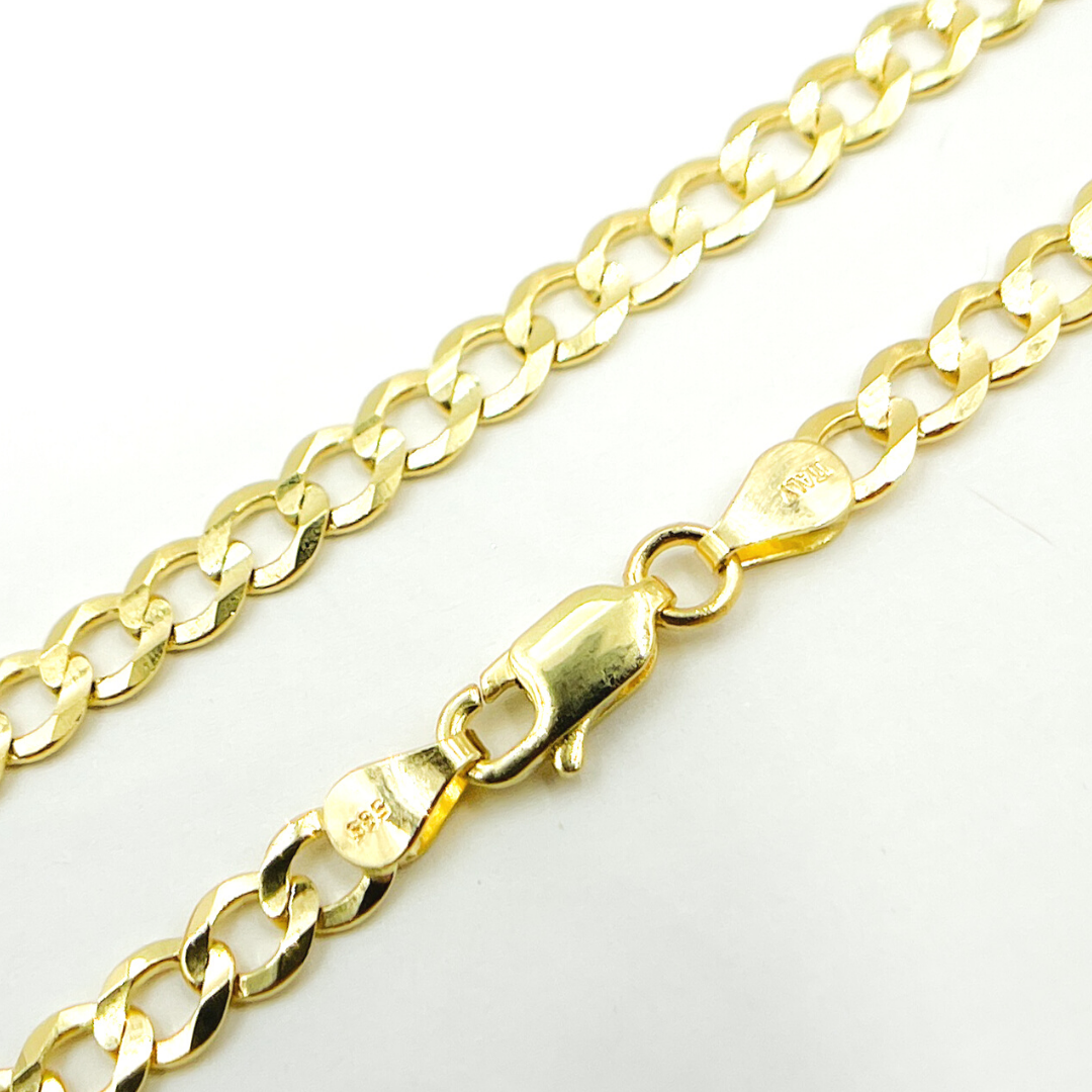 14K Solid Gold Curb Necklace. 173