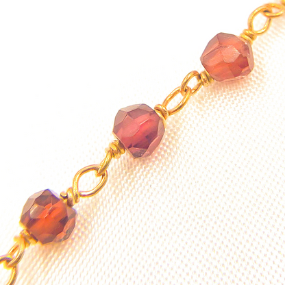 Garnet Rose Gold Plated Wire Chain