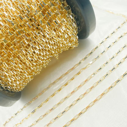 Gold Plated 925 Sterling Silver Flat Oval Link Chain