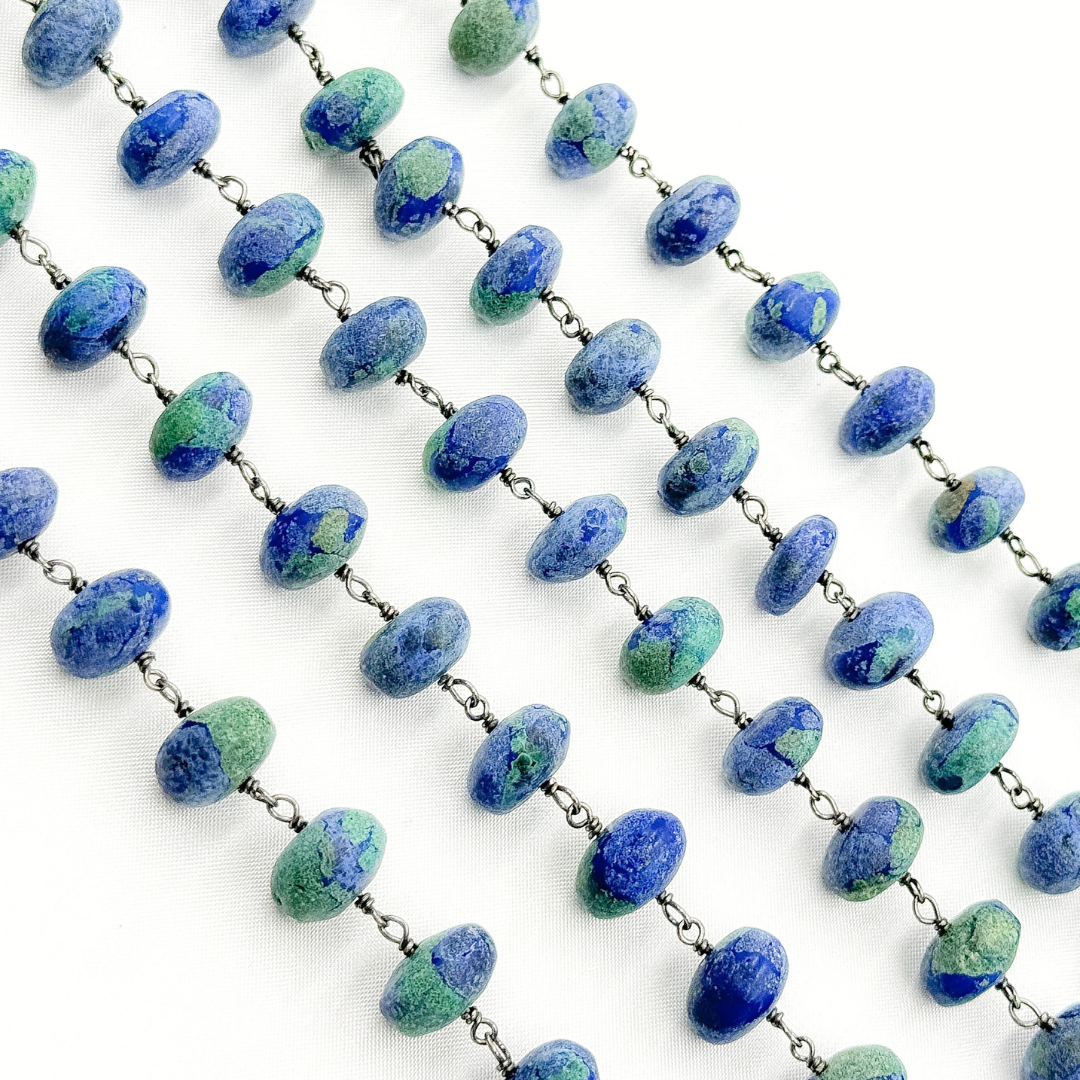 Azurite Malachite Oxidized Wire Chain. AZM3