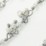 Load image into Gallery viewer, Coated Grey Moonstone Cluster Dangle Oxidized Wire Chain. CMS33
