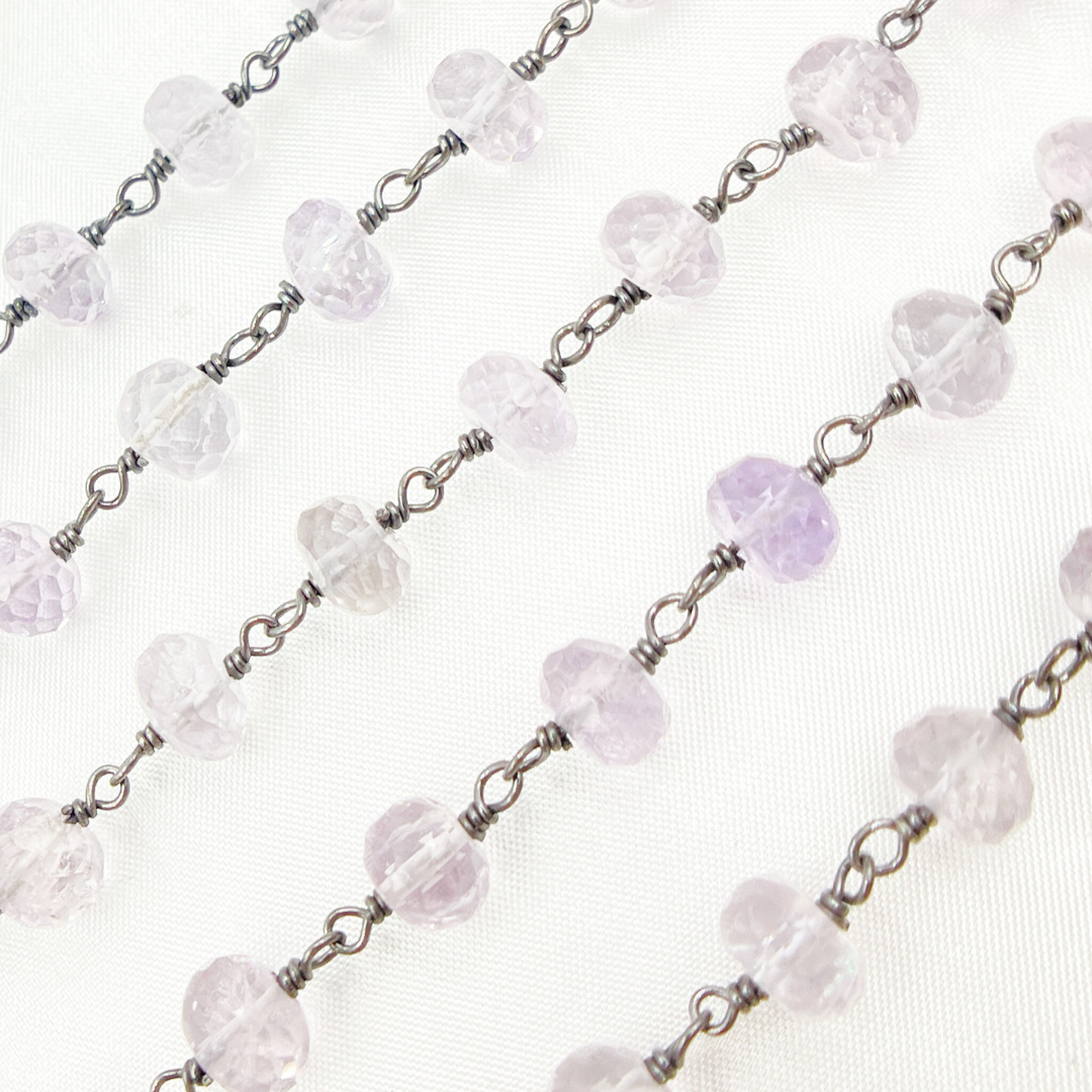 Pink Amethyst Oxidized Wire Chain