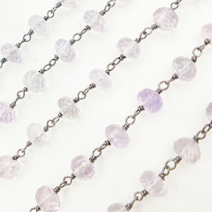Pink Amethyst Oxidized Wire Chain