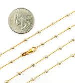 Load image into Gallery viewer, 120KPLP3YM. Sterling Silver Gold &amp; Silver Necklace Satellite
