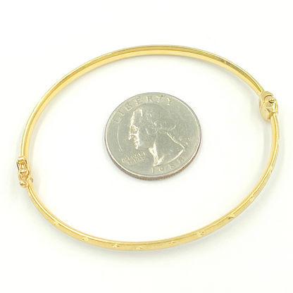 14K Solid Gold Matte Textured Bangle