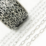 Load image into Gallery viewer, Oxidized 925 Steeling Silver Diamond Cut Cable Link Chain. V138DCOX
