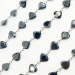 Load image into Gallery viewer, Black Spinel Heart Shape Oxidized Wire Chain. BSP48
