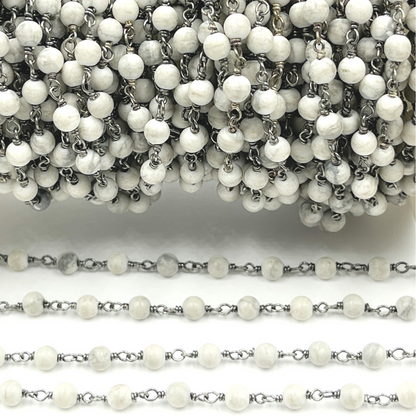 Howlite Gemstone Round Shape Chain.