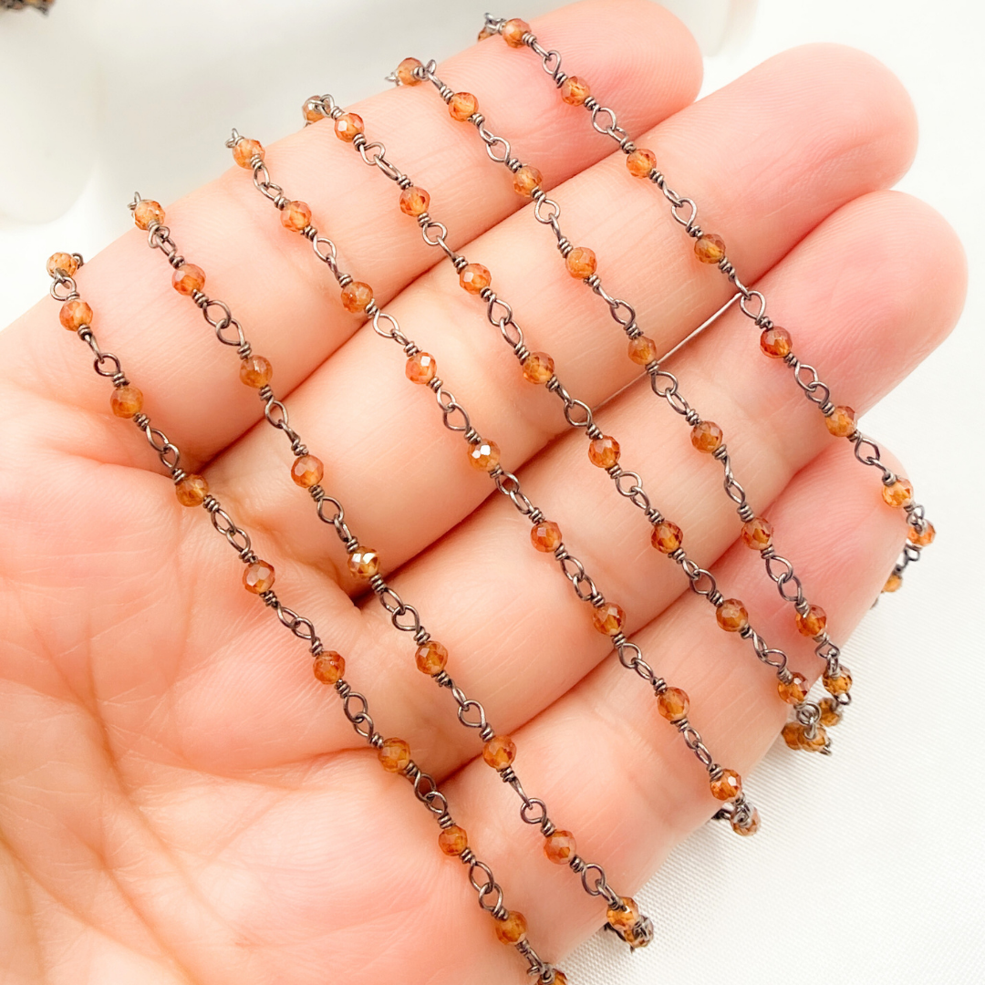 Hessonite Oxidized Wire Chain. HES1