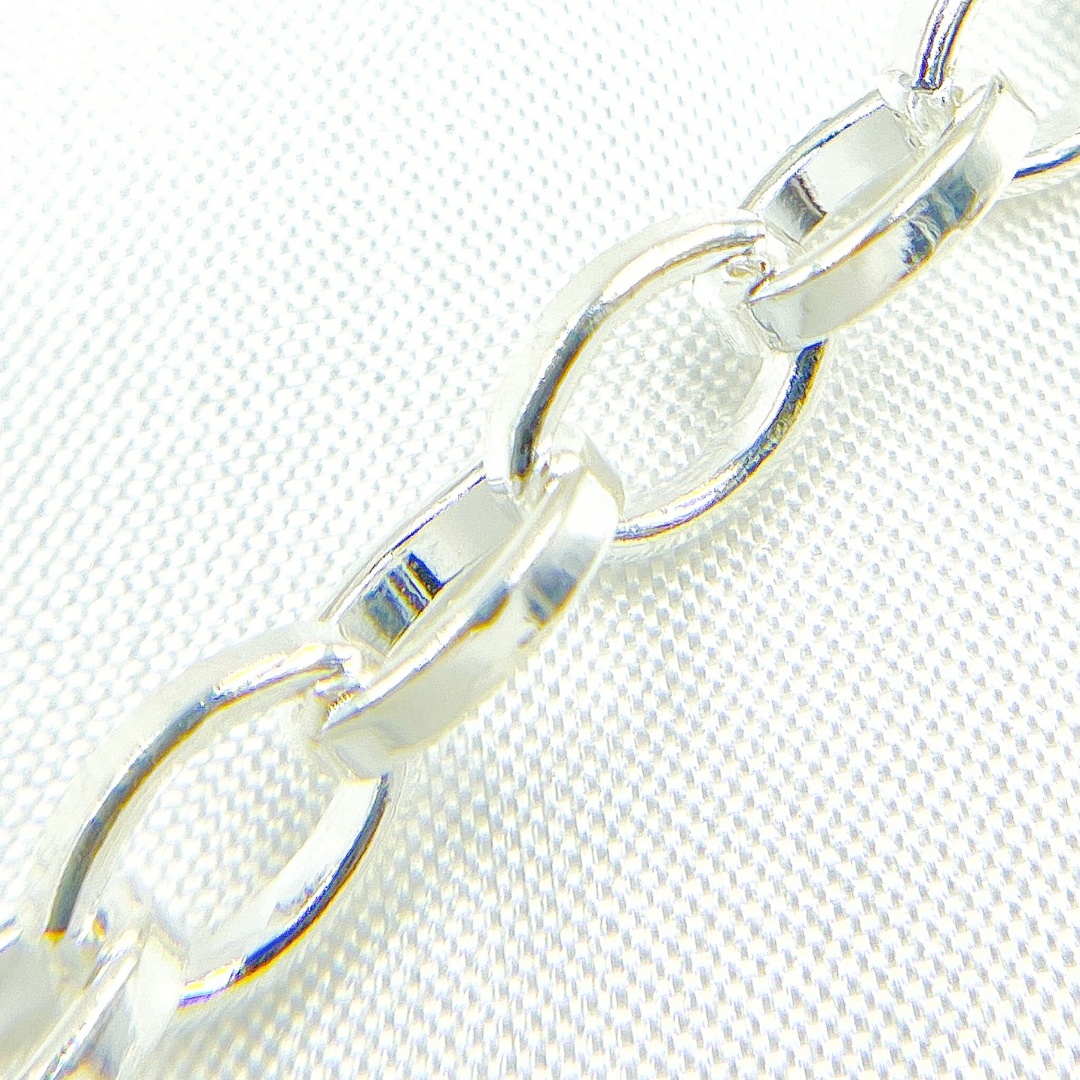 925 Sterling Silver Flat Oval Link Chain. V64SS