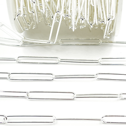 Sterling Silver Smooth Rectangular Link Chain