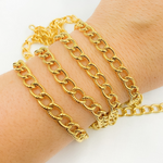 Load image into Gallery viewer, Gold Plated 925 Sterling Silver Textured Cable Chain.  V57GP
