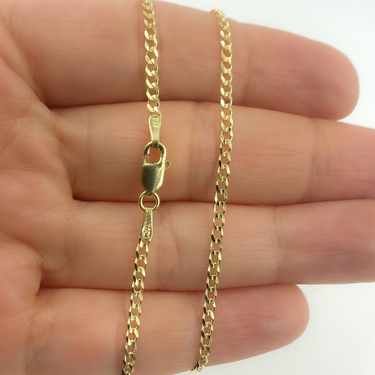 14K Solid Gold Curb Chain
