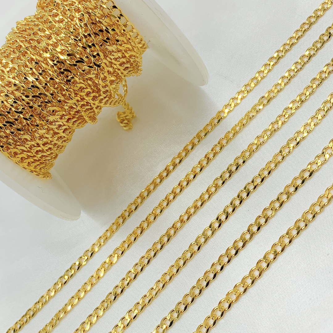 Gold Plated 925 Sterling Silver Curb Chain. Y71GP