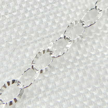 V187SS. Sterling Silver Hammered Oval Link Chain