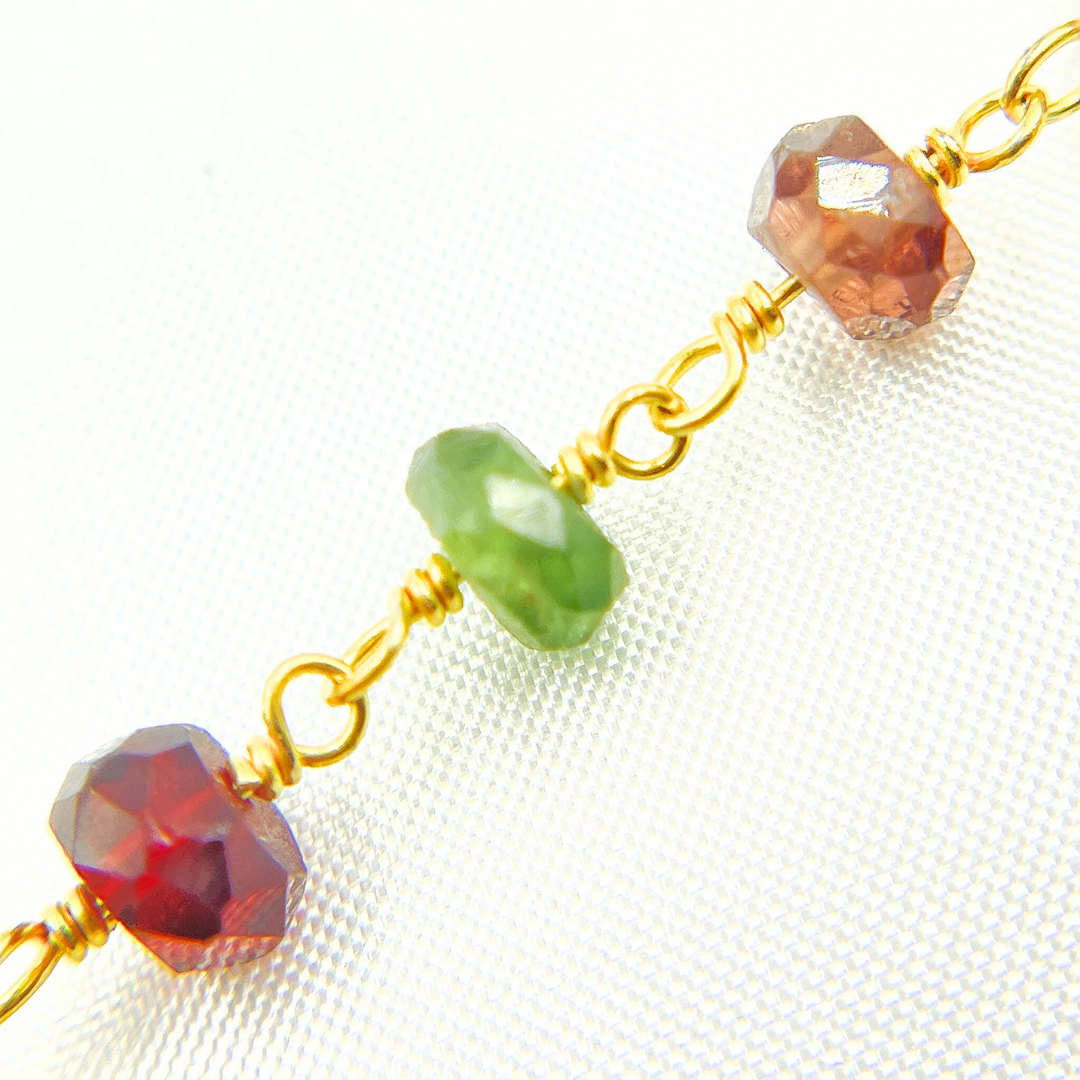 Multi Tunduru Sapphire Gold Plated Wire Chain.