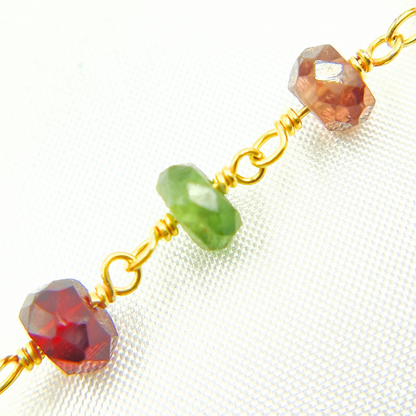 Multi Tunduru Sapphire Gold Plated Wire Chain.