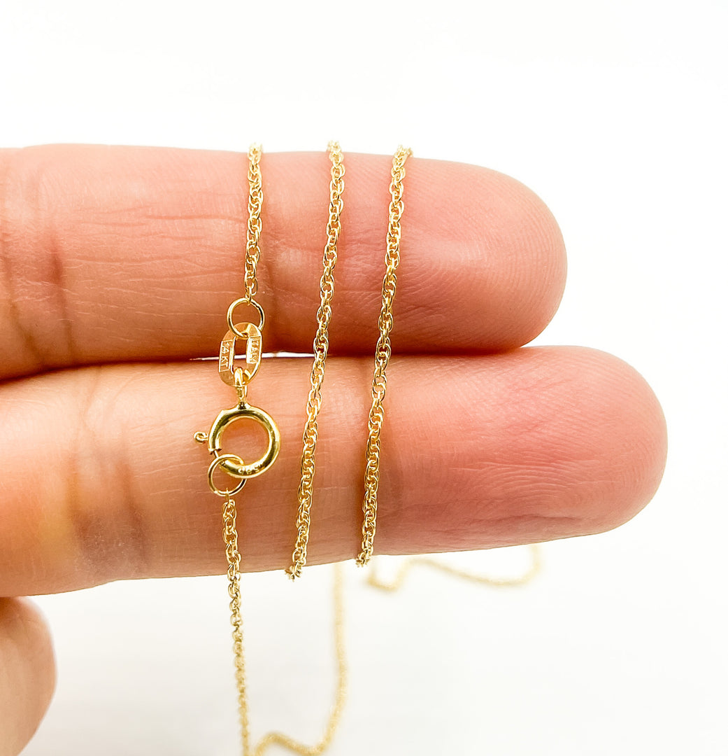 020KC. 14K Solid Gold Wheat Chain