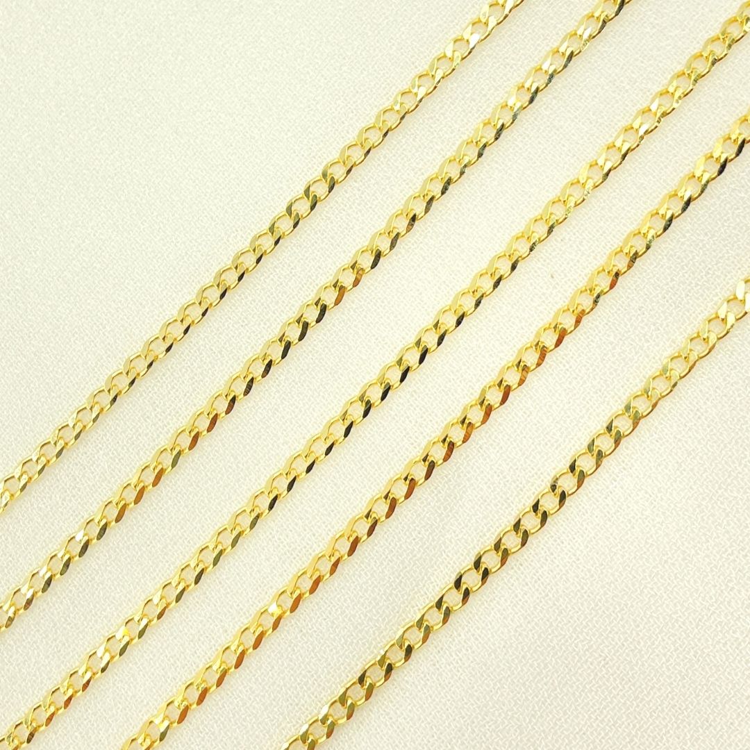 14K Solid Gold Flat Cuban Links Chain