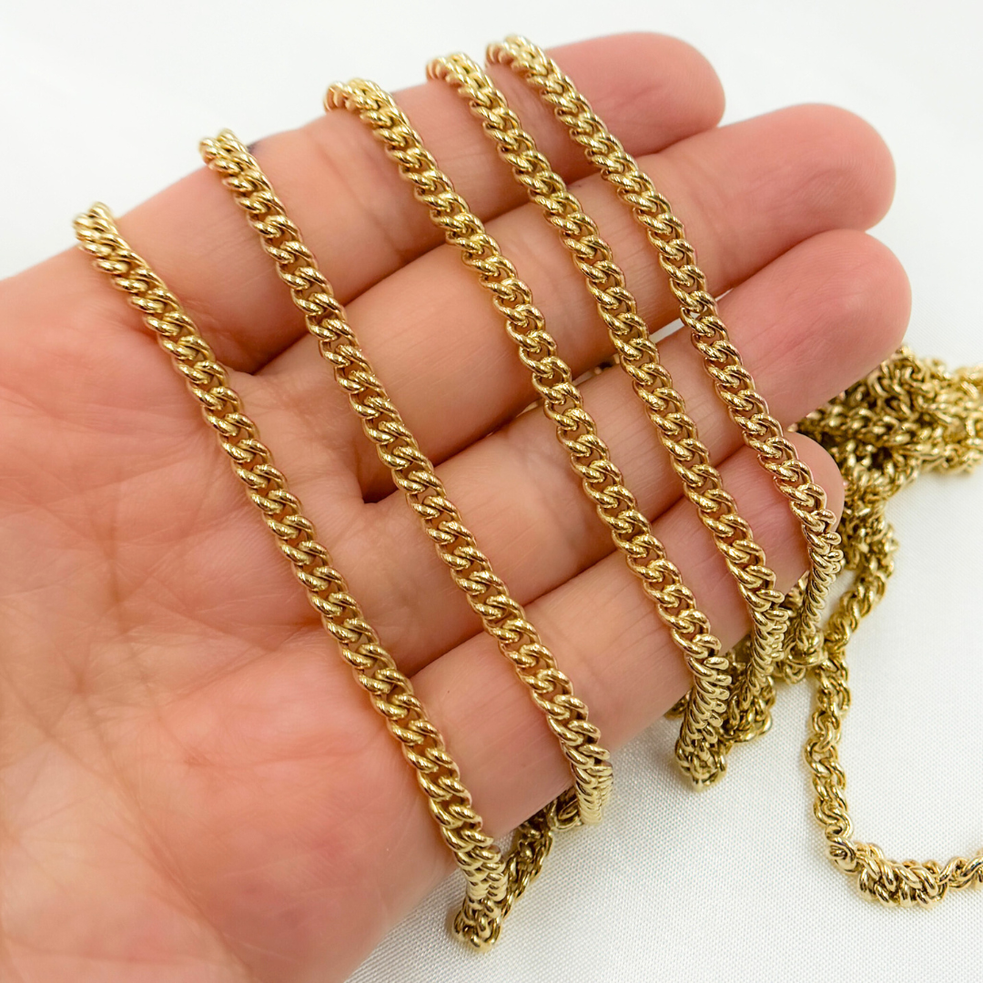 Gold Plated 925 Sterling Silver Curb Chain. Y57GP