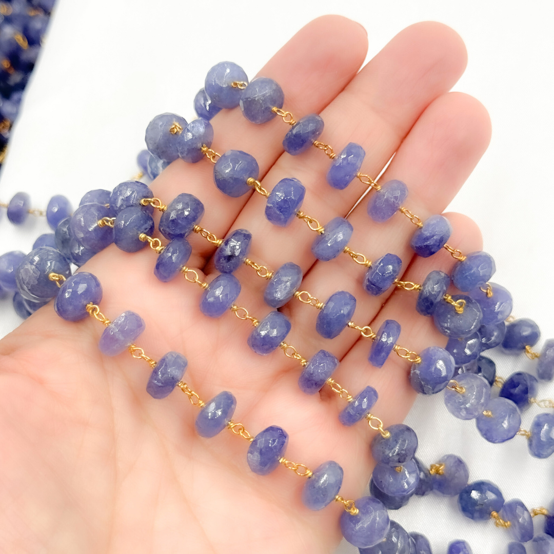 Tanzanite Gold Plated Wire Chain.