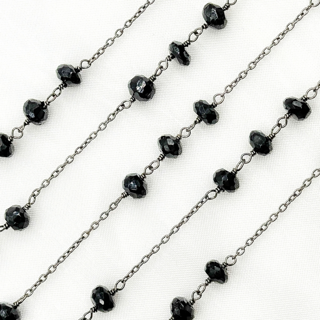 Black Spinel Oxidized Connected Wire Chain.