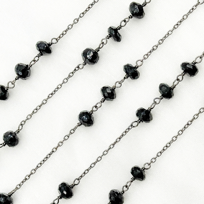 Black Spinel Oxidized Connected Wire Chain.