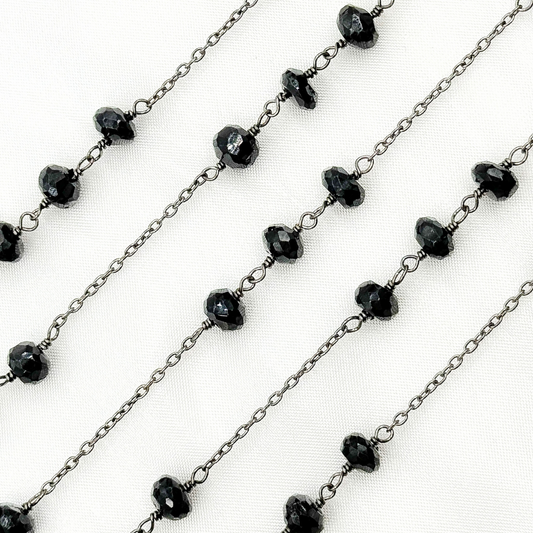 Black Spinel Oxidized Connected Wire Chain.