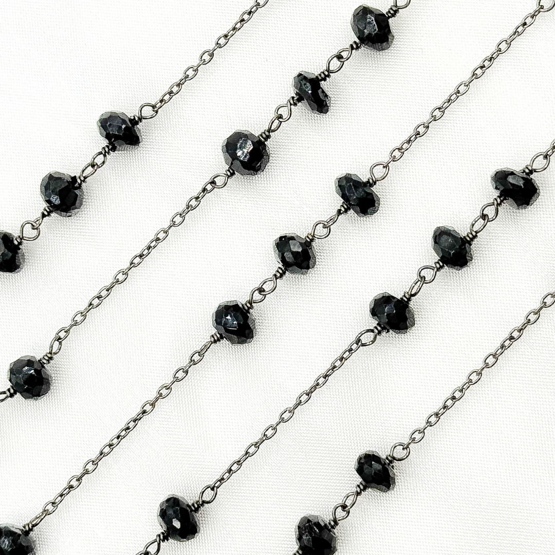 Black Spinel Oxidized Connected Wire Chain. BSP32