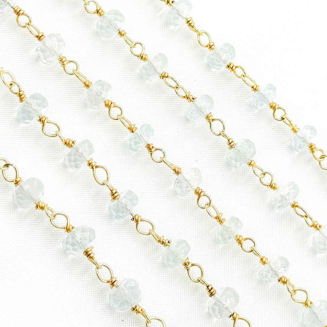 Aquamarine Gold Plated Wire Chain.