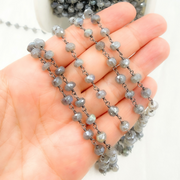 Coated Labradorite Oxidized Wire Chain