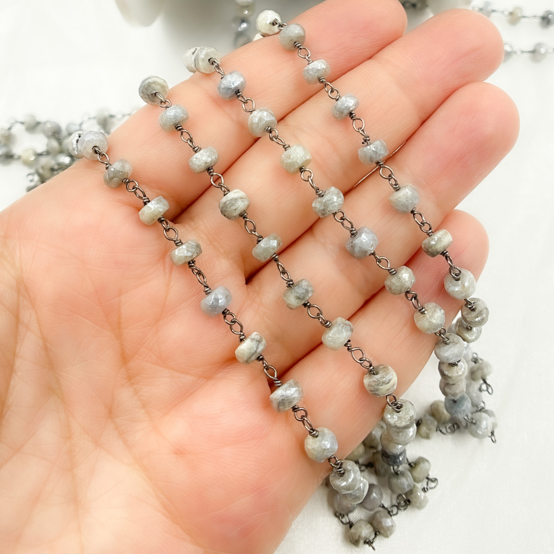 White Silverite Oxidized Wire Chain