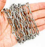 Load image into Gallery viewer, Oxidized 925 Sterling Silver Paperclip Chain. V13OX
